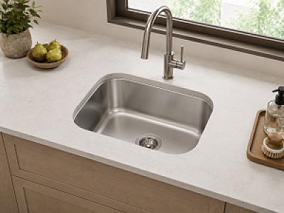Lumax 23" x 18"  Pressed Undermount Sink - 18-Gauge 304 Stainless Steel - 2-5