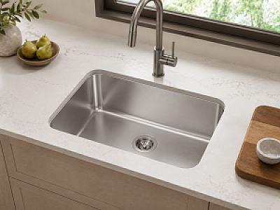 Lumax 27" x 18" Pressed Undermount Sink - 18-Gauge 304 Stainless Steel