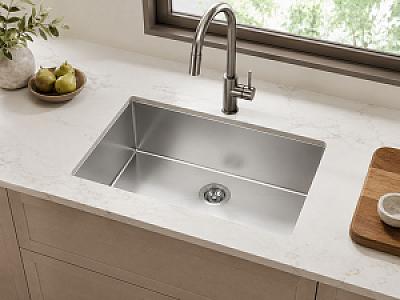 Lumax 27" x 18" Handmade Undermount Sink - 16-Gauge 304 Stainless Steel